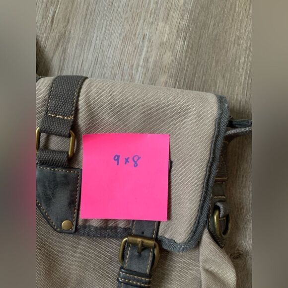 Cargoit Crossbody Travel Bag Cargo Canvas Flap Brown Tan Gray Small Medium - Picture 11 of 13